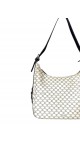 Celine Vintage Macadam Print Shoulder Bag in Beige