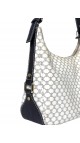 Celine Vintage Macadam Print Shoulder Bag in Beige