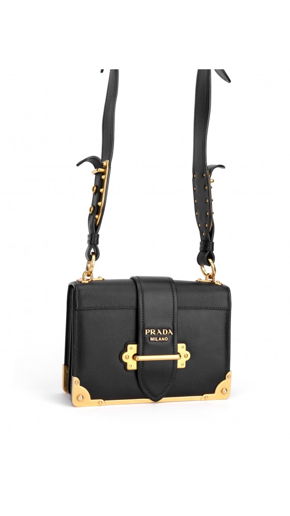 Prada Cahier Leather Crossbody Bag