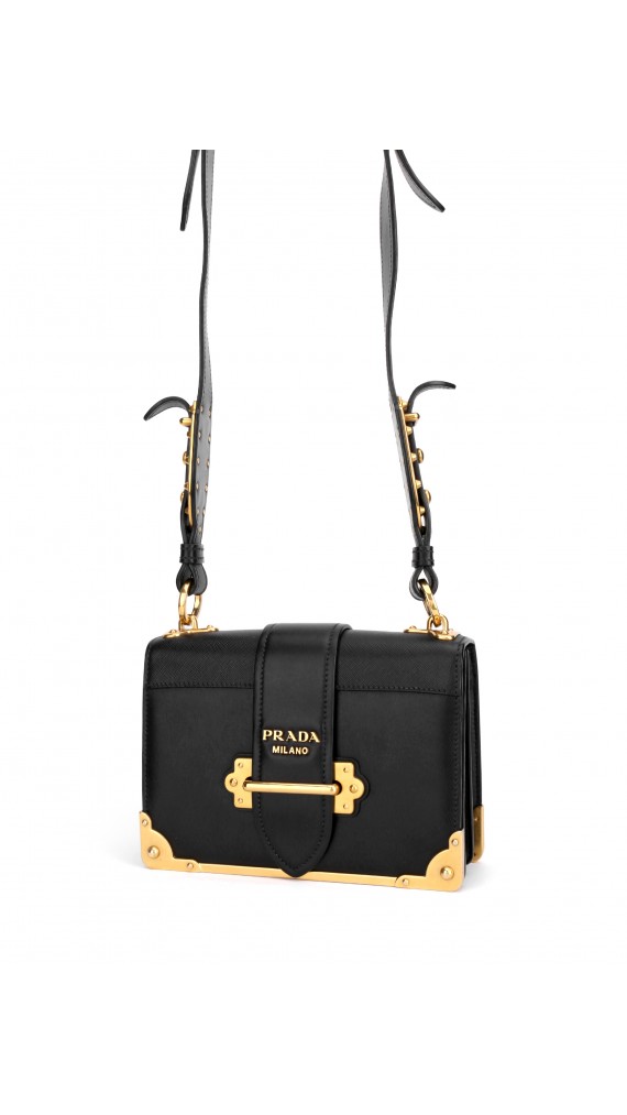 Prada Cahier Leather Crossbody Bag