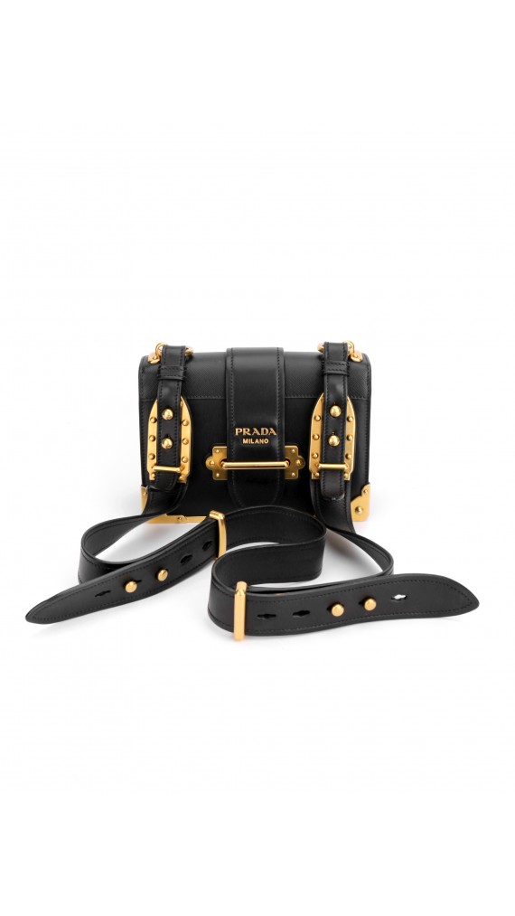 Prada Cahier Leather Crossbody Bag