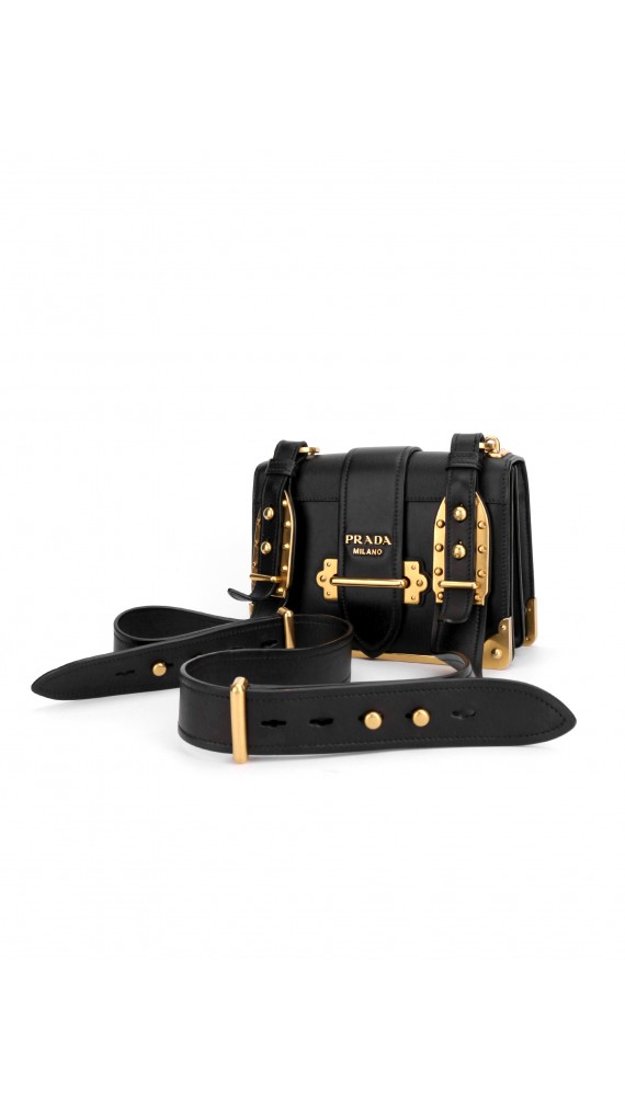 Prada Cahier Leather Crossbody Bag