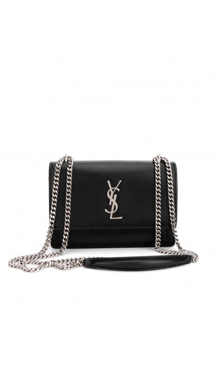 YSL Saint Laurent Sunset Crossbody Bag - Black