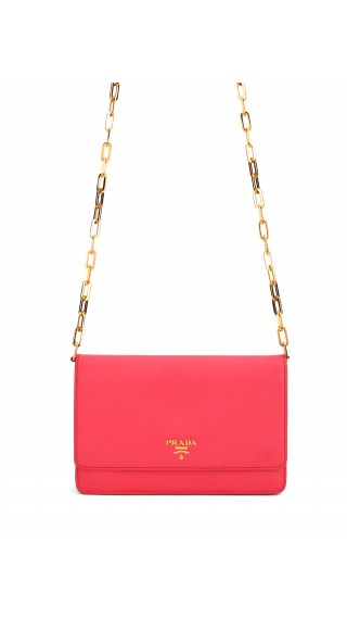 PRADA Crossbody Coral Rose Wallet On Chain
