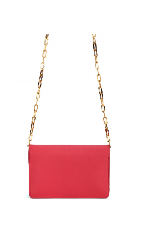 PRADA Crossbody Coral Rose Wallet On Chain