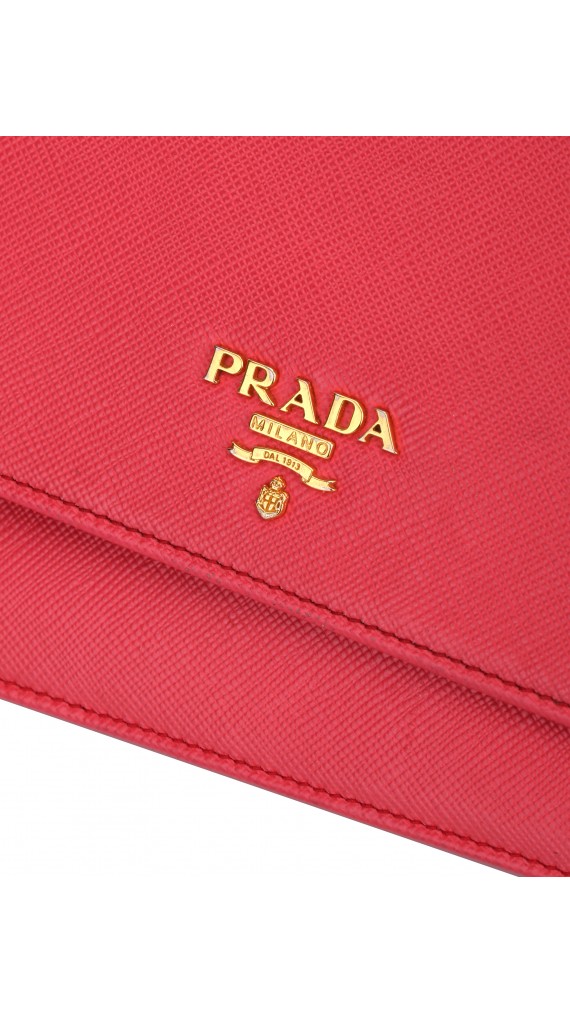 PRADA Crossbody Coral Rose Wallet On Chain