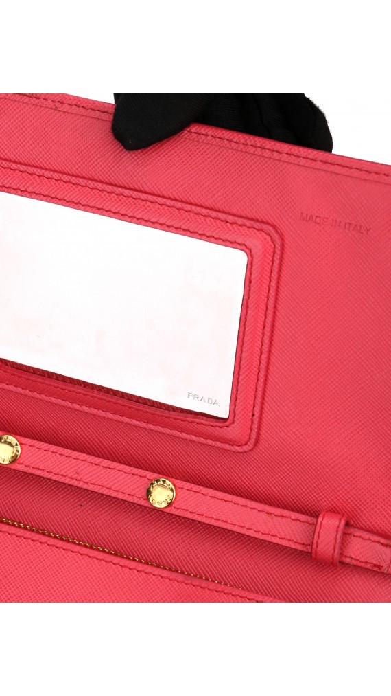 PRADA Crossbody Coral Rose Wallet On Chain