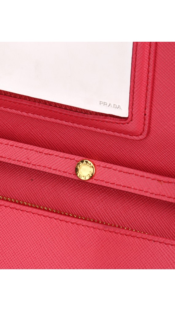 PRADA Crossbody Coral Rose Wallet On Chain