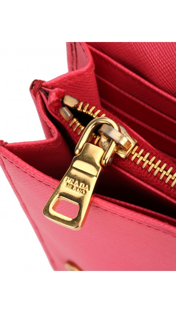 PRADA Crossbody Coral Rose Wallet On Chain