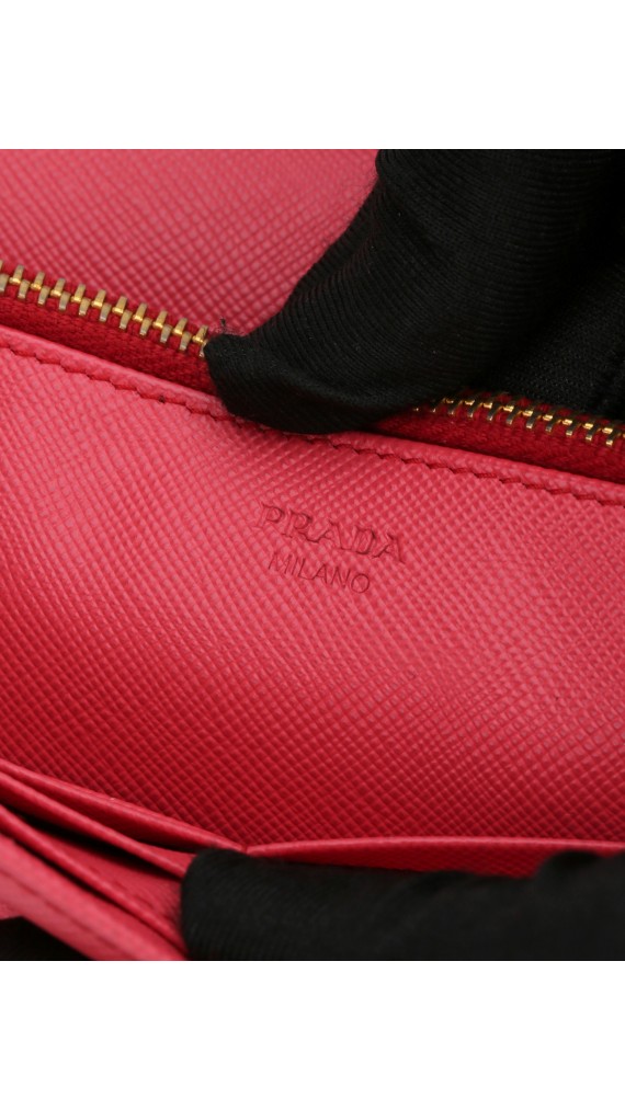 PRADA Crossbody Coral Rose Wallet On Chain