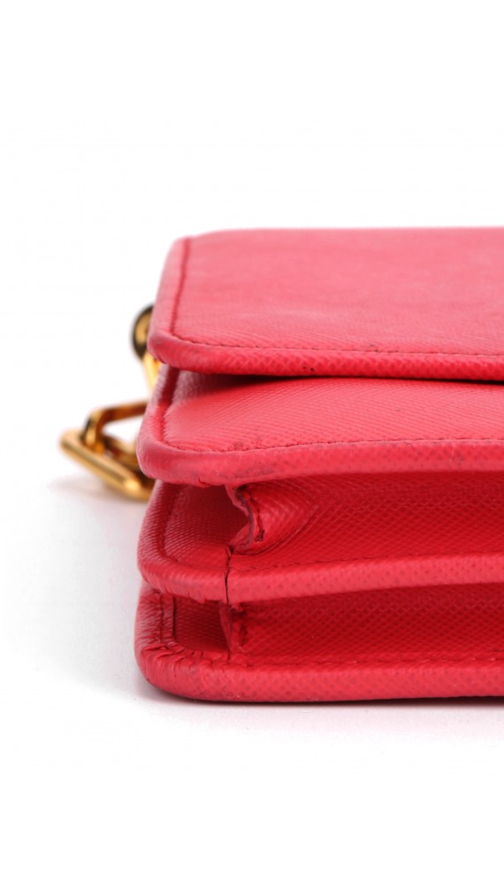 PRADA Crossbody Coral Rose Wallet On Chain