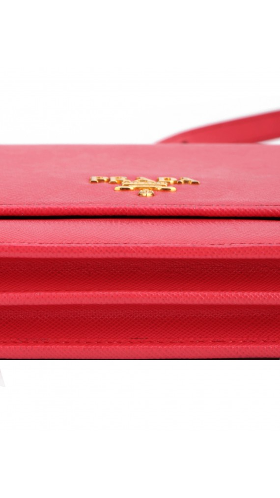PRADA Wallet On Chain Crossbody Bag - Coral Rose