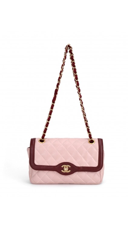 Chanel Medium Rose Lammeskinn Shoulder Bag