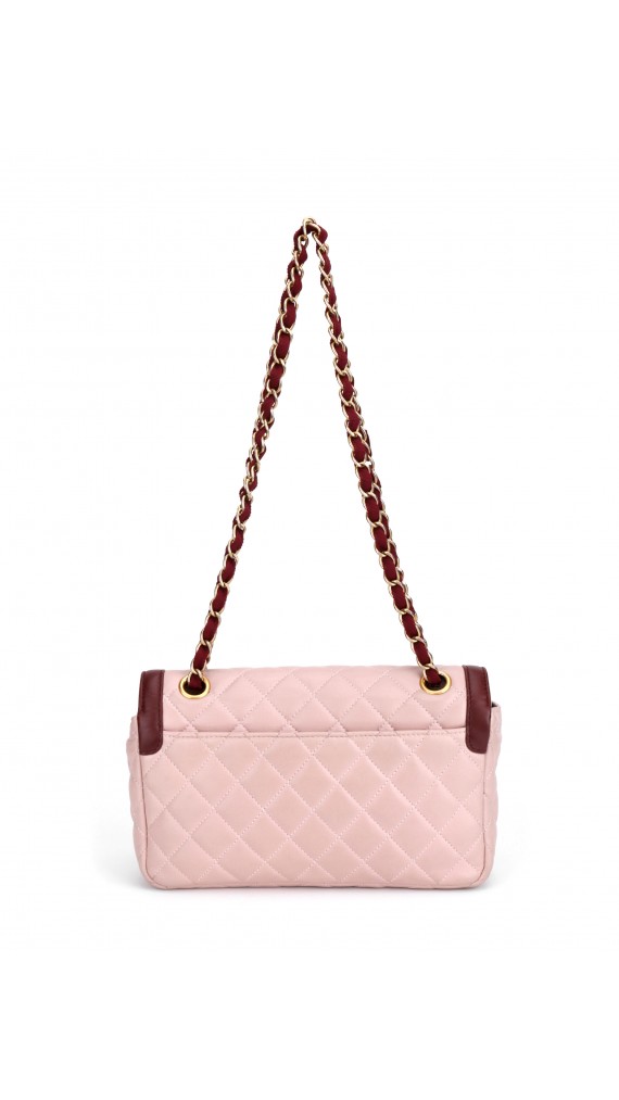 Chanel Medium Rose Lammeskinn Shoulder Bag