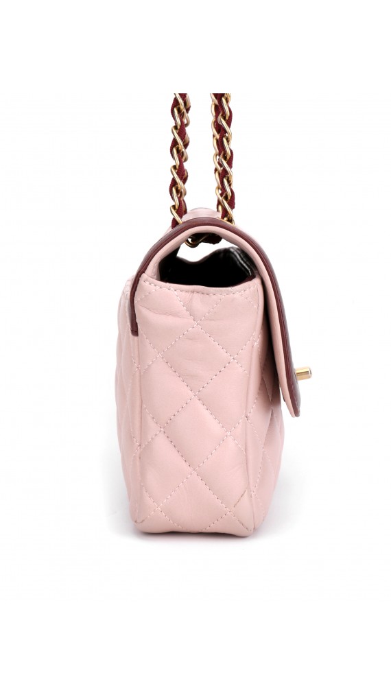 Chanel Medium Rose Lammeskinn Shoulder Bag