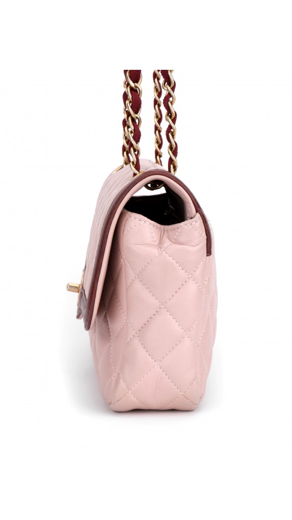 Chanel Medium Rose Lammeskinn Shoulder Bag