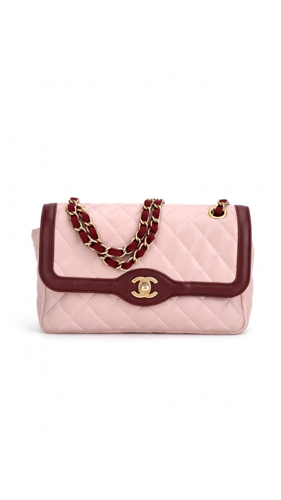 Chanel Medium Rose Lammeskinn Shoulder Bag