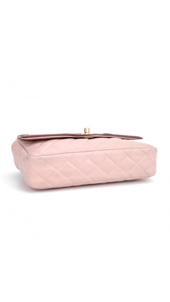 Chanel Medium Rose Lammeskinn Shoulder Bag