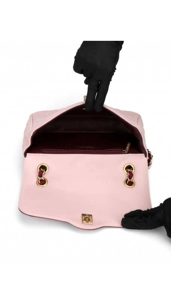 Chanel Medium Rose Lammeskinn Shoulder Bag