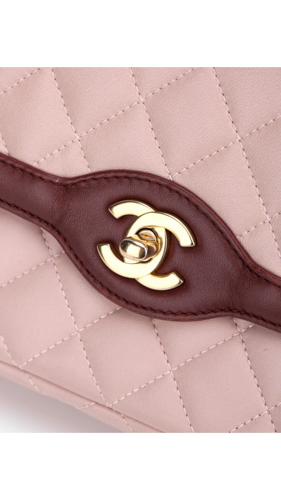 Chanel Medium Rose Lammeskinn Shoulder Bag