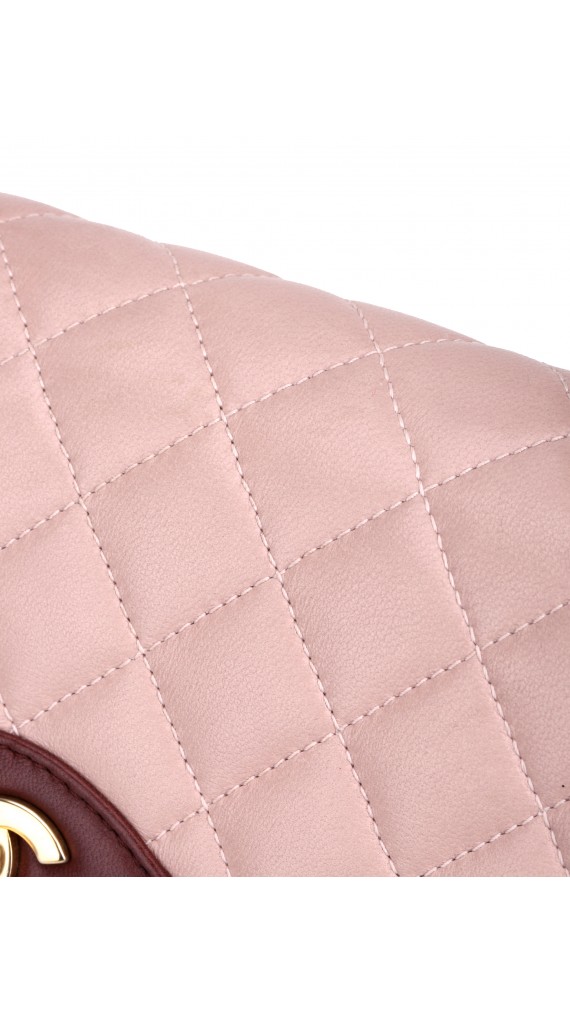 Chanel Medium Rose Lammeskinn Shoulder Bag