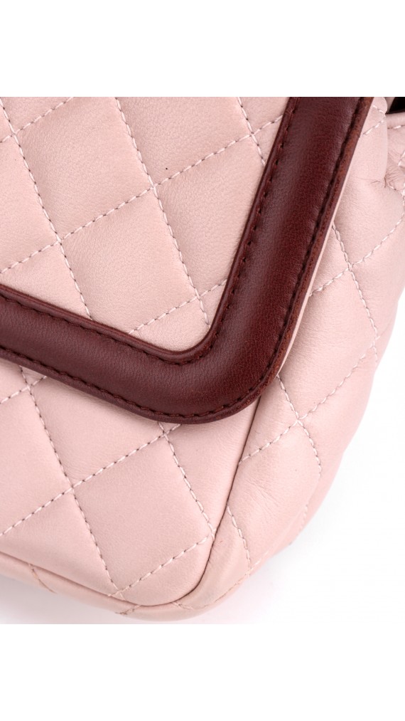 Chanel Medium Rose Lammeskinn Shoulder Bag