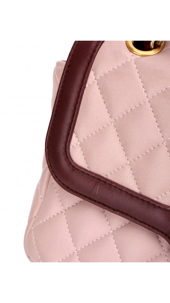 Chanel Medium Rose Lammeskinn Shoulder Bag