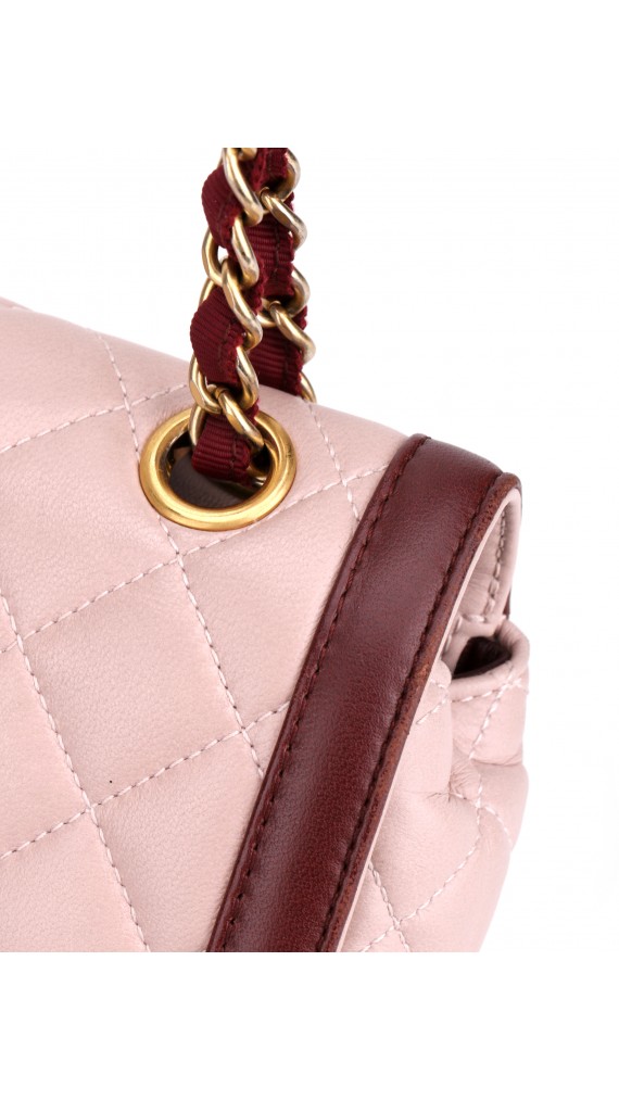 Chanel Medium Rose Lammeskinn Shoulder Bag