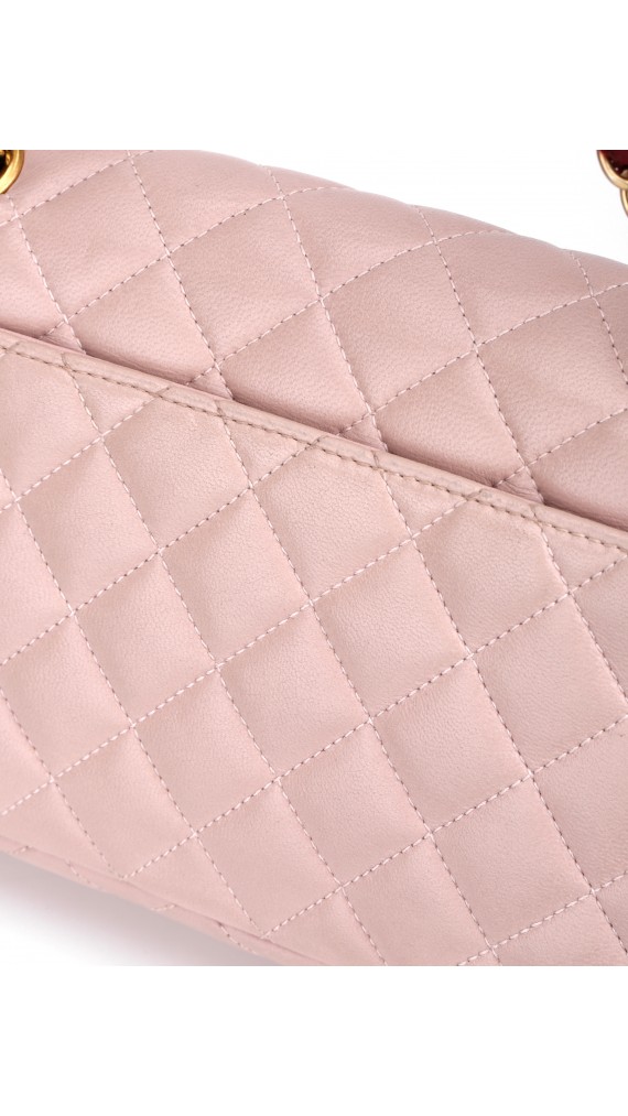 Chanel Medium Rose Lammeskinn Shoulder Bag