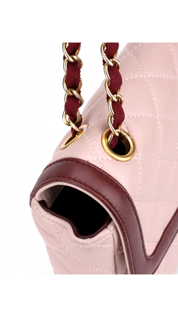 Chanel Medium Rose Lammeskinn Shoulder Bag