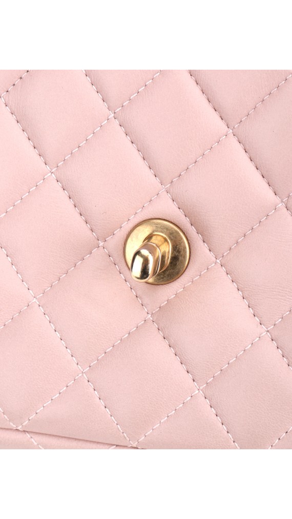 Chanel Medium Rose Lammeskinn Shoulder Bag