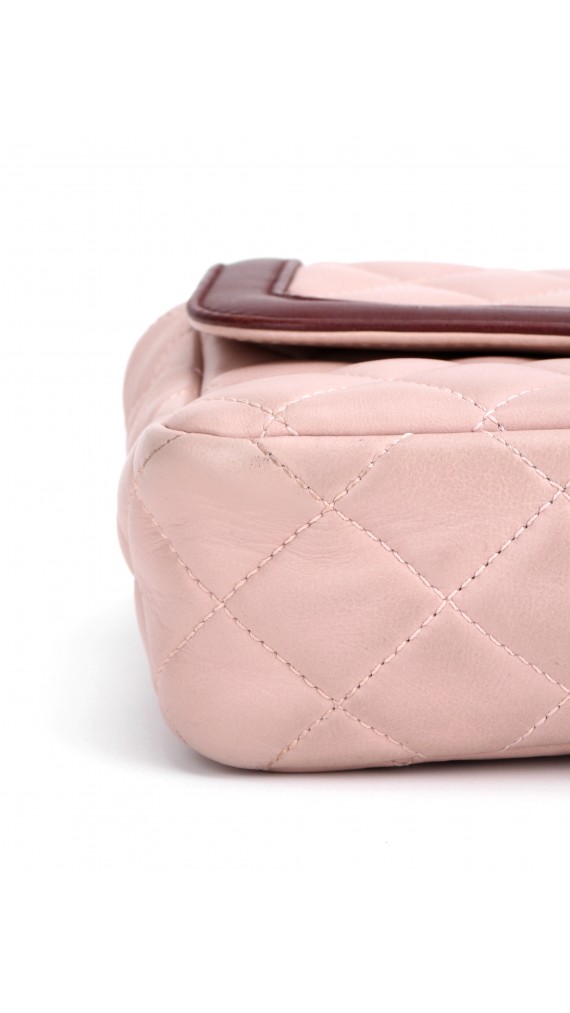 Chanel Medium Rose Lammeskinn Shoulder Bag