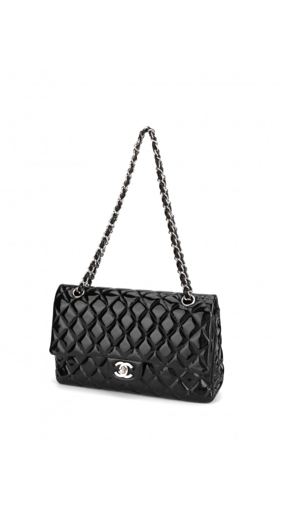 Chanel Double Flap Medium Patent