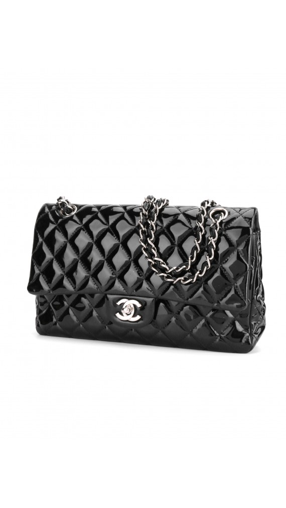 Chanel Double Flap Medium Patent