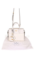 Prada Hvit Saffiano City Hand Shoulder Bag