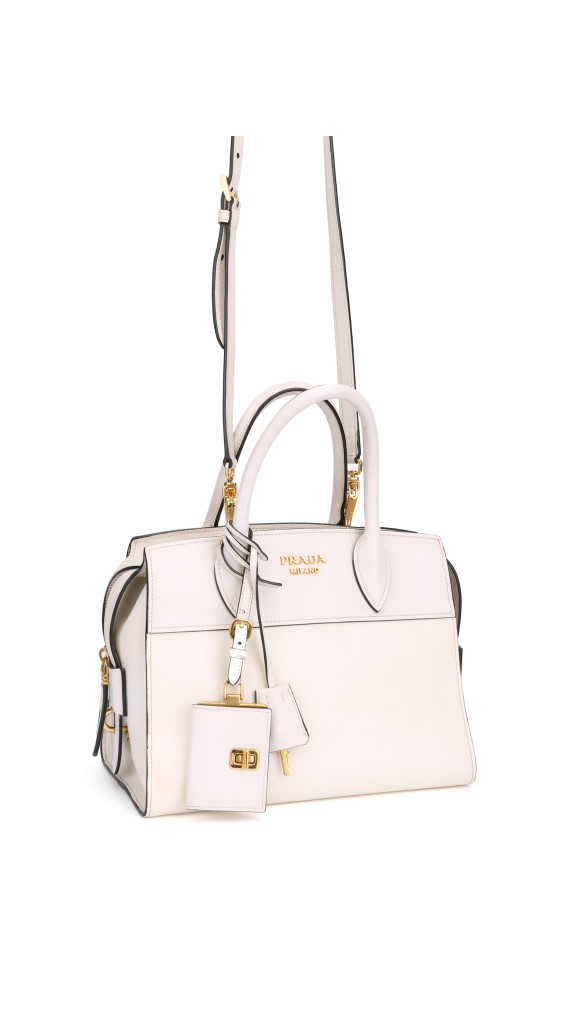 Prada Hvit Saffiano City Hand Shoulder Bag