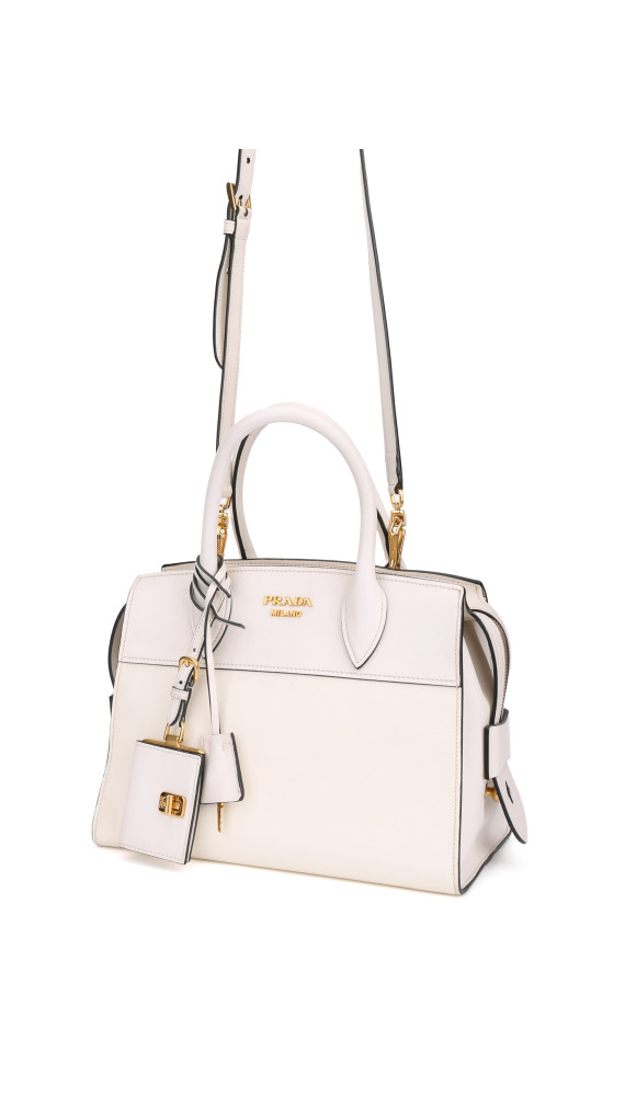 Prada Hvit Saffiano City Hand Shoulder Bag