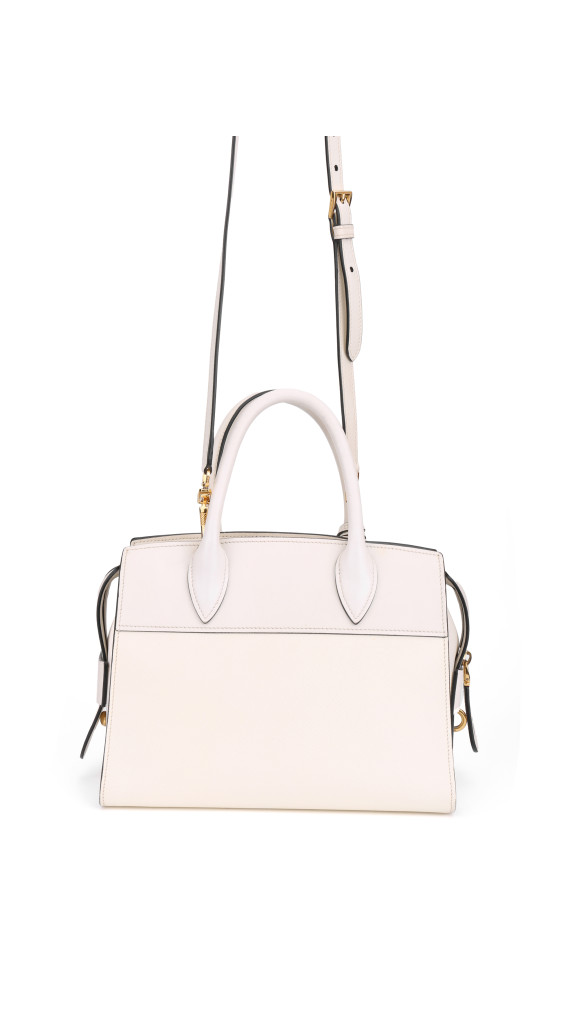 Prada Hvit Saffiano City Hand Shoulder Bag