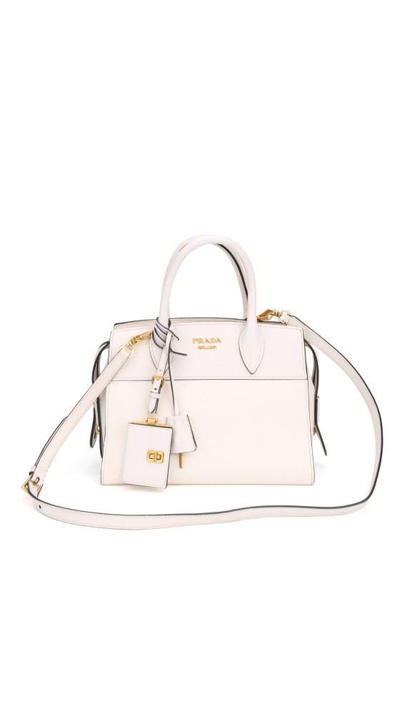 Prada Hvit Saffiano City Hand Shoulder Bag