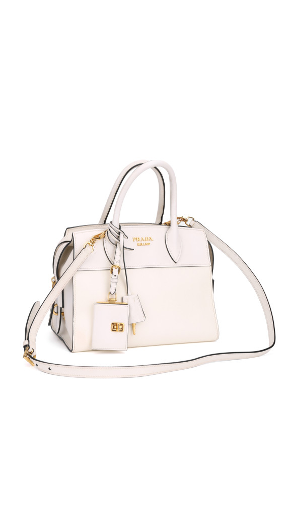 Prada Hvit Saffiano City Hand Shoulder Bag