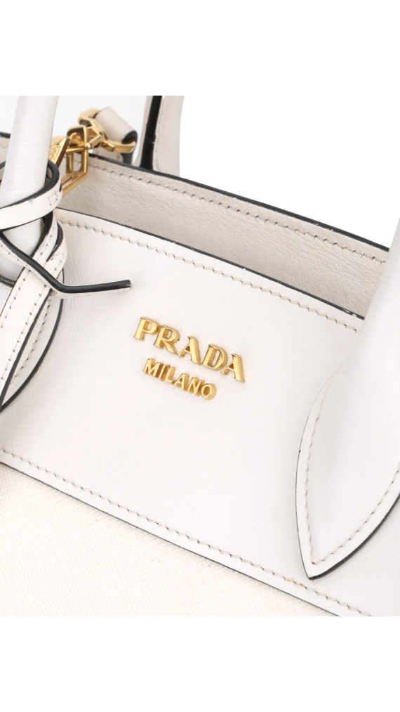 Prada Hvit Saffiano City Hand Shoulder Bag