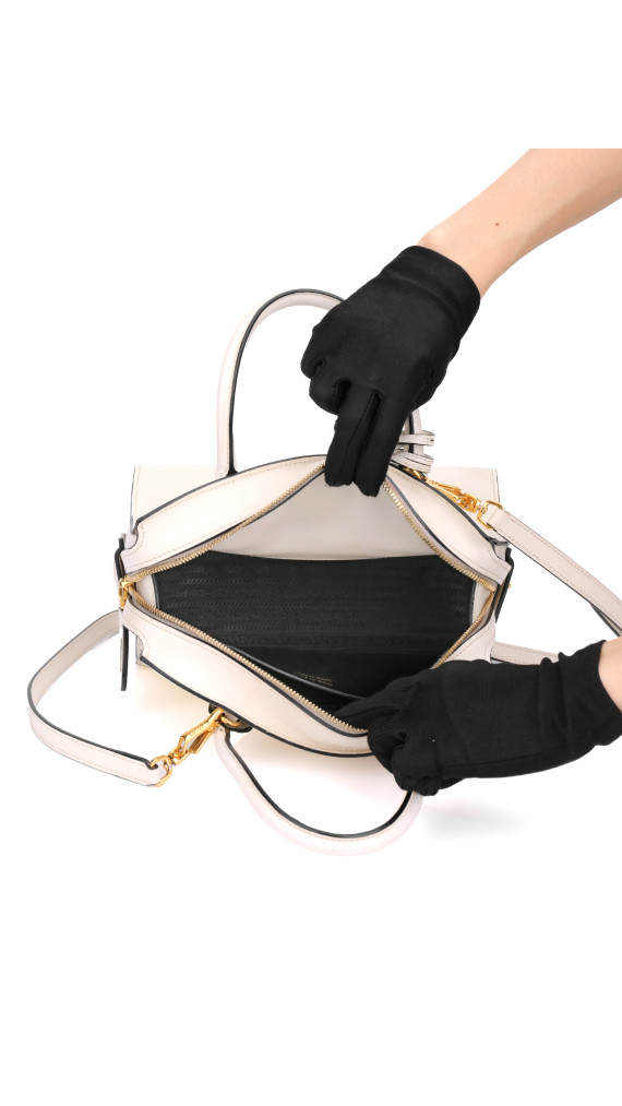 Prada Hvit Saffiano City Hand Shoulder Bag