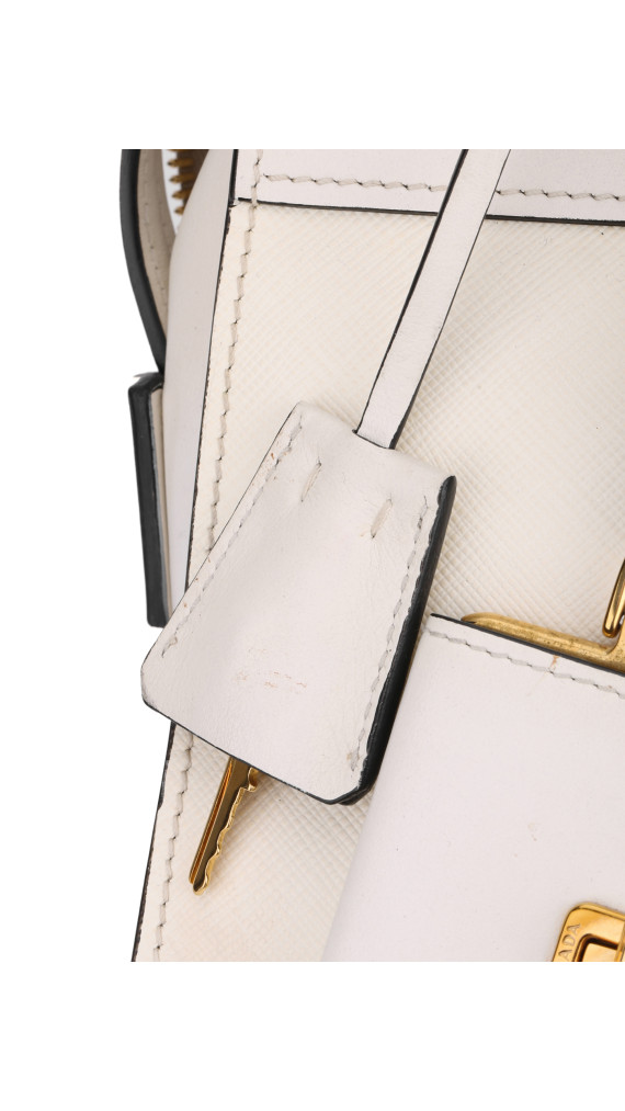 Prada Hvit Saffiano City Hand Shoulder Bag