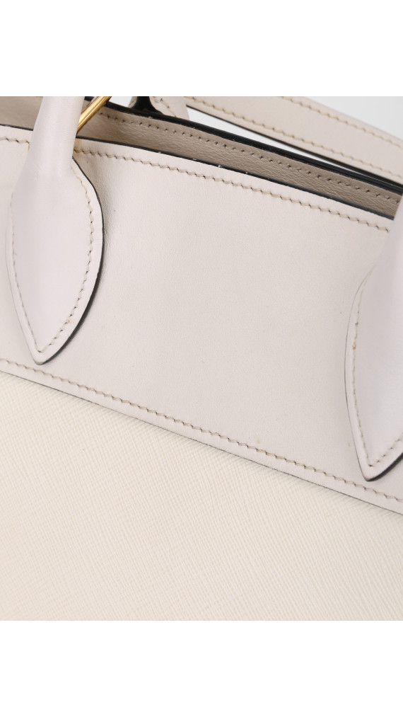 Prada Hvit Saffiano City Hand Shoulder Bag