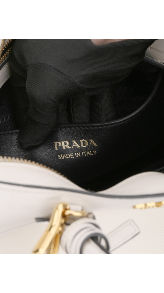 Prada Hvit Saffiano City Hand Shoulder Bag