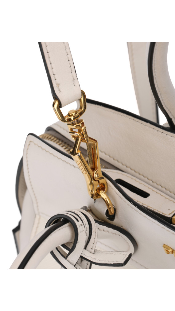 Prada Hvit Saffiano City Hand Shoulder Bag