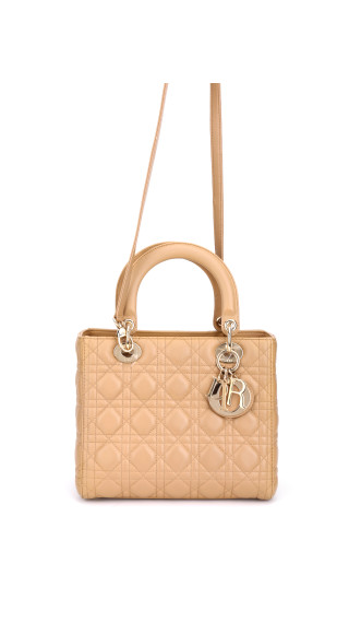Lady Dior Medium Beige m. GHW