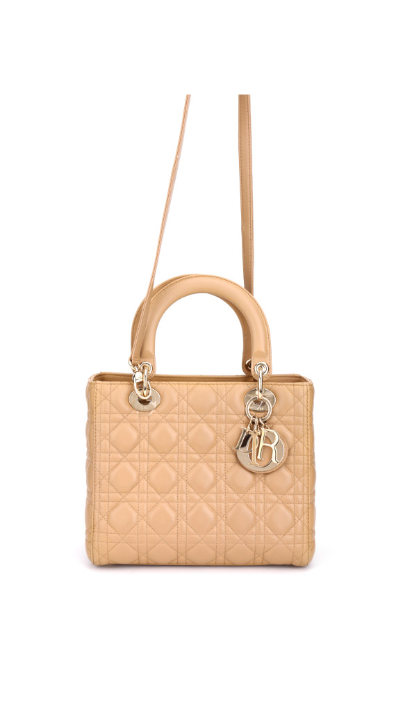 Lady Dior Medium Beige m. GHW