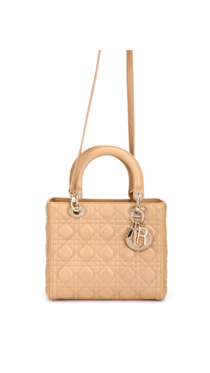 Lady Dior Medium Beige m. GHW