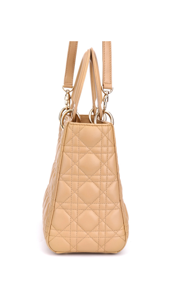 Lady Dior Medium Beige m. GHW